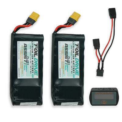 Foil-Drive-Airline-Travel-Battery-Bundle-S22-1 - Includes 2x Assist PLUS Small Batteries, Parallel Y Lead , Battery Checker and 2x Lipo Bags